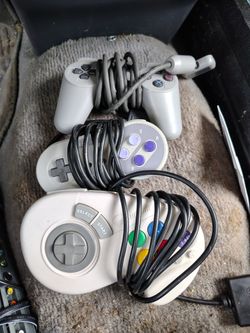 Super NES controller original vintage also Sony controller and super NES aftermarket