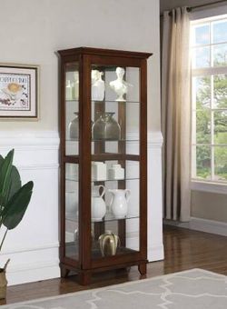 Chestnut Finish Curio Cabinet $399- SALE! Best Deal!