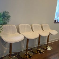 Bar Stools Modern Gold Ivory Set 2 Or 4