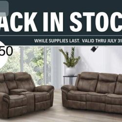 New Recliner Couch And Love Seat On Sale / Free Delivery 
