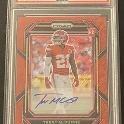 2022 Prizm Trent McDuffie Rookie Autograph Red Shimmer #16/35 PSA 9 COLOR MATCH