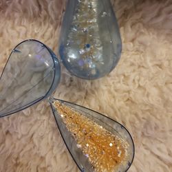 Jewelbrite Christmas Ornament Ice Blue Teardrop Bottle Brush Tree Diorama