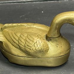 Solid Brass Duck Jewelry  Trinket Keep Sake Box with Lid Vintage. Approximately 6” total length X 2.5” wide at the widest point. Weight of 1lb 10oz.