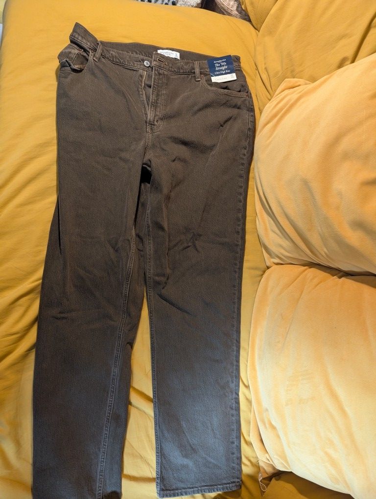 Abercrombie 90s Brown Jeans -Size 16L Curve Love