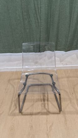 IKEA TOBIAS Clear Acrylic Dining Chair – Chrome Frame