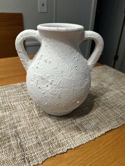 White Textured Vase