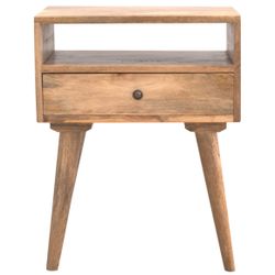 Marble-Top, Solid Wood End-Table/Nightstand
