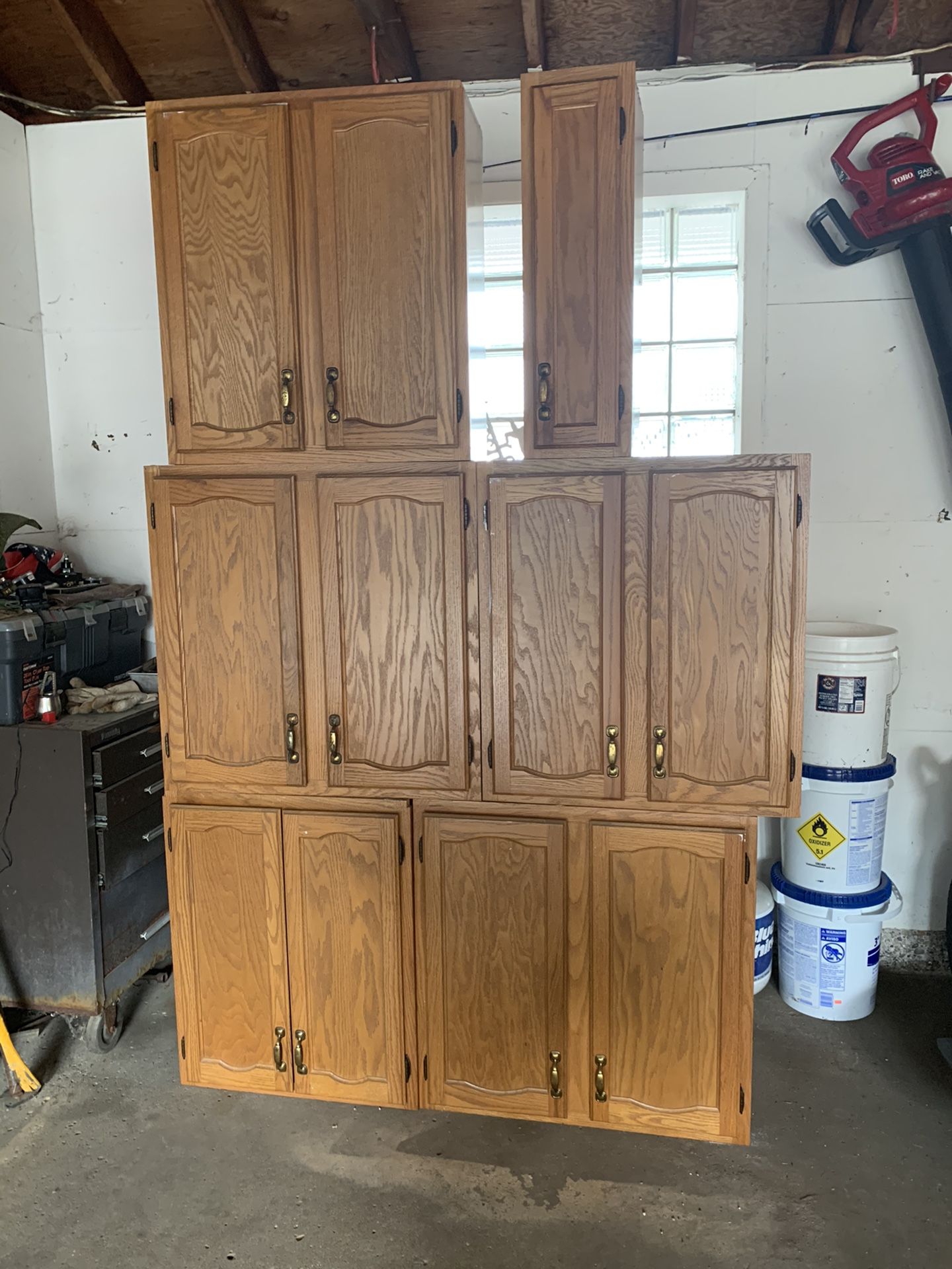 Kitchen oak cupboards