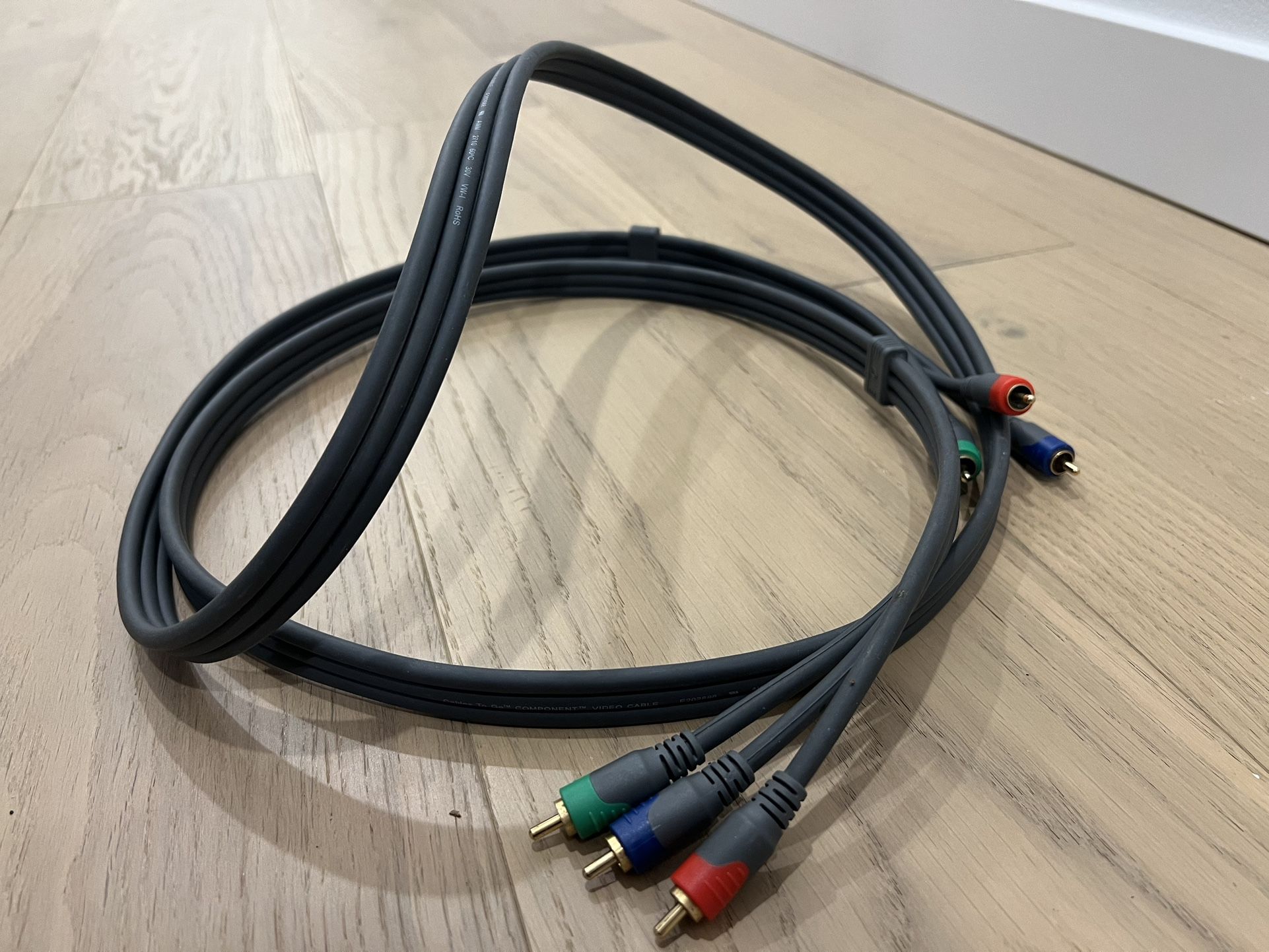 NEW 8’ Component Video Cable Cord, Cables to Go, Retail $11