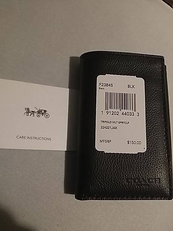 Coach tri fold wallet