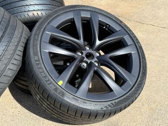 FREE DELIVERY 4 NEW 2025 21” TESLA MODEL S PLAID ARACHNID WHEELS TIRES MICHELIN TPMS