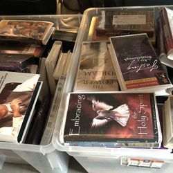 Thousands of Christian DVDs, VHS, CDs and Cassettes (Burbank)