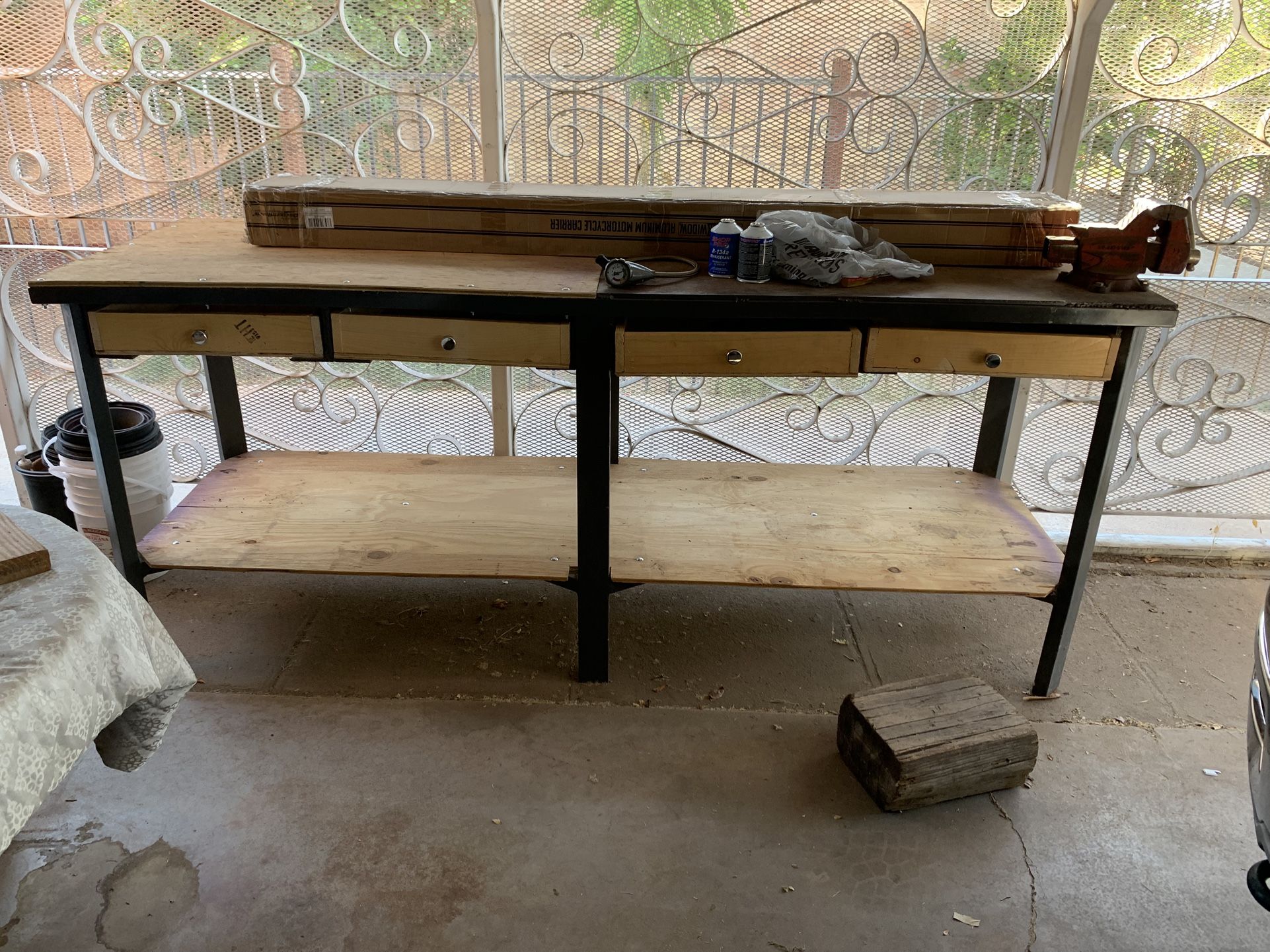 Very Heavy Work Shop Table Industrial Tools For Sale