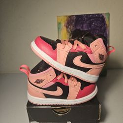 Size 7c - Kids Pink Jordan 1's - $65