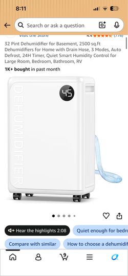 New Dehumidifier 32 pint
