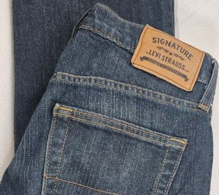 Levi Strauss Signature Men 29 X 32 Jeans Straight Fit Stretch Blue Denim -  Size 29 x 32.