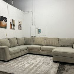 Delivery Available! Ashley’s Microfiber U Shaped Sectional Couch With Chaise 