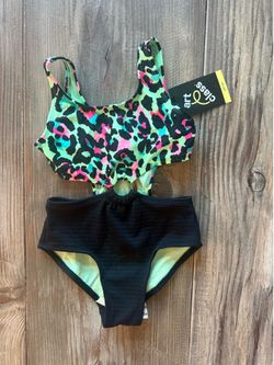 Bathing suite leopard Girls 4/5 NWT