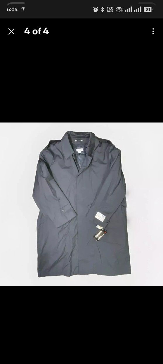 Guardsmark By Twinhill Navy 3M Thinsulate Trench Coat Removable Lining Sz 42R