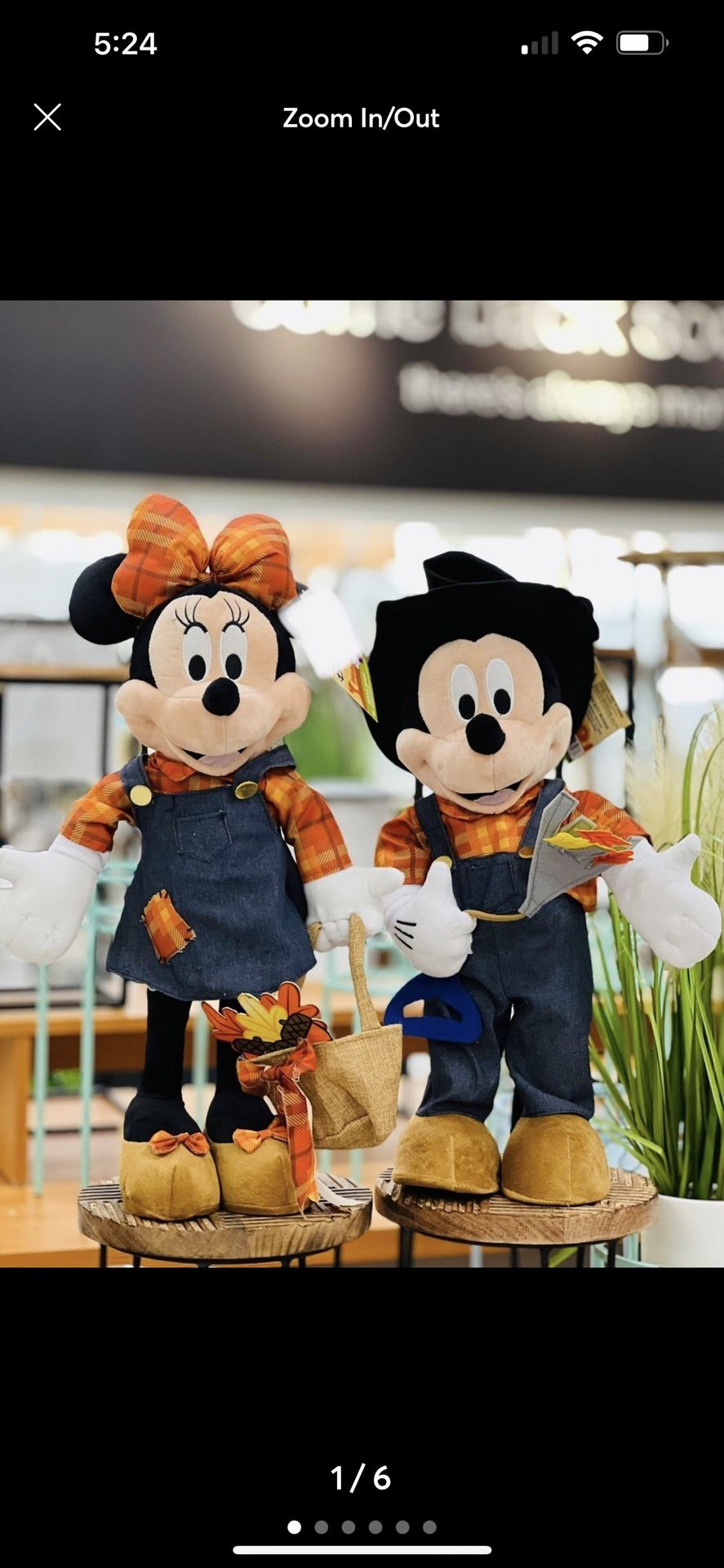 Disney Mickey & Minnie Mouse Fall Autumn Door porch Greeters