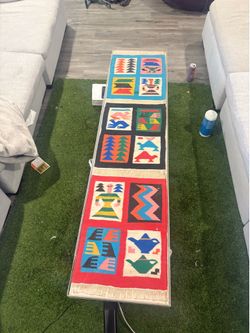 folk art woven tapestry