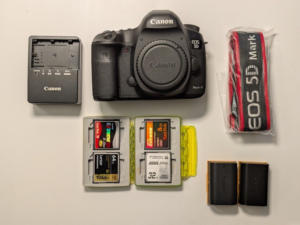 Canon EOS 5D Mark III with Batteries & CF Cards