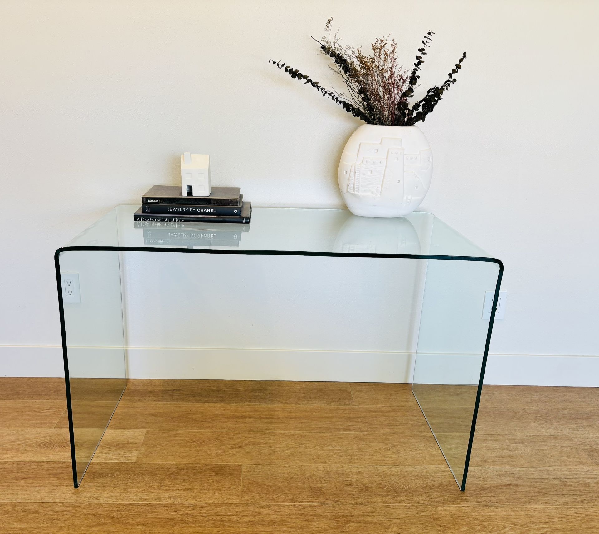 Glass Waterfall Desk