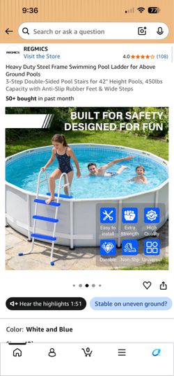 Above Ground Pool Ladder 42”