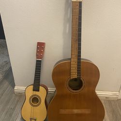 regular and small guitars