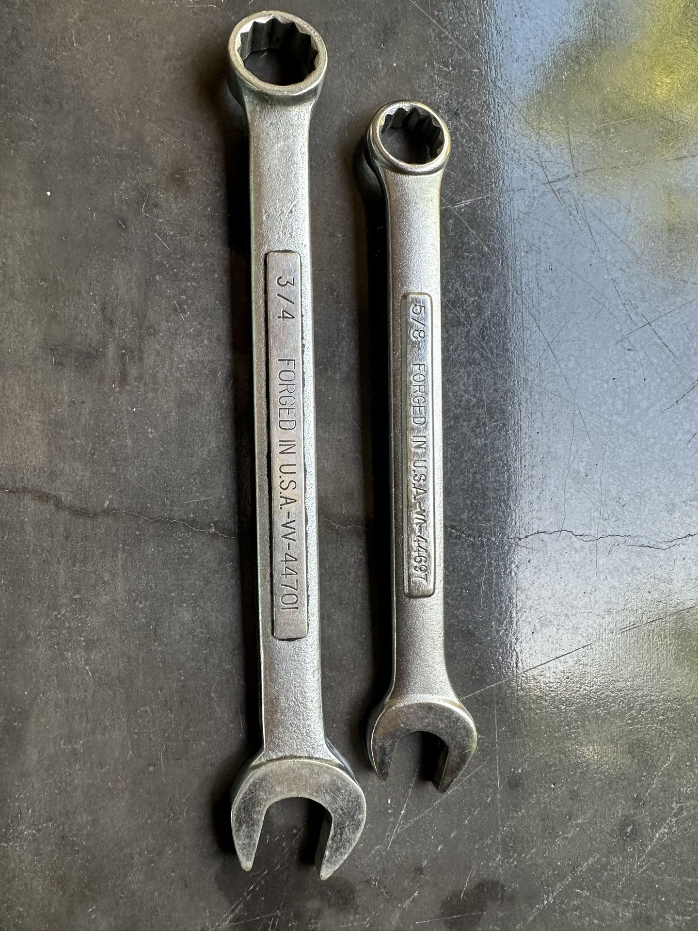 Vintage Craftsman USA Wrench Set – 3/4” & 5/8” – V-Series Combination Wrenches