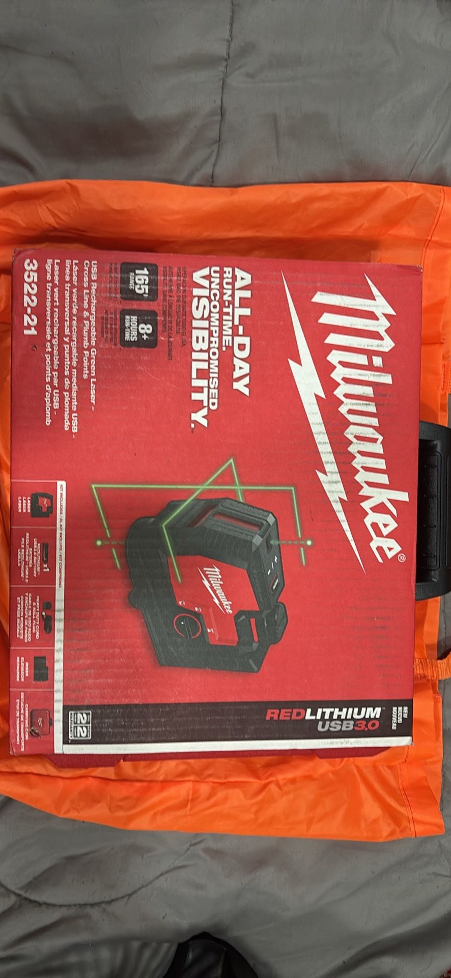 Milwaukee USB Red Lithium Green Cross Line, Laser, And Plum Points Read Below