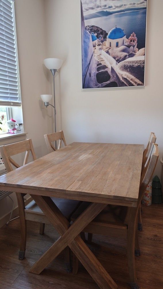 HD Chateau 5-Piece Solid Wood Dining Table Set