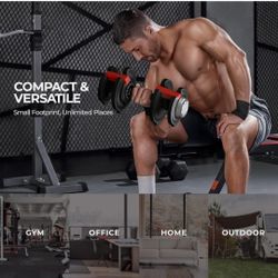 (1 Only)Adjustable Dumbbell /40LBS Adjustable Dumbbell Fast Adjust Dumbbell Weight with Anti-Slip Handle and Tray for Men/Women 