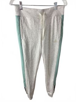 Adidas Women's Light Gray and Mint Green Athletic Jogger Pants Size Small