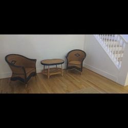 Quality Wicker Chairs With Wicker Table