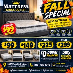 π₯ FALL MATTRESS SALE π BRAND NEW MATTRESSES FROM JUST $99! π + DELIVERY AVAILABLE