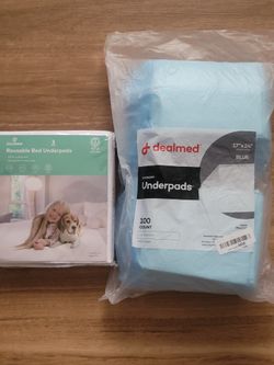 NEW Reusable BED PADS (3PK) & Economy UNDERPADS (100 COUNT)for People or Pets!