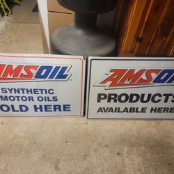 Amsoil Metal Signs Pair