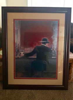 Large Framed "Cigar Bar" by Brent Lynch Wall Art (35.5" x 43.5") – Framed by Aaron Brothers