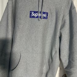 Supreme Bandana Box Logo Hooded Sweatshirt 'Heather Grey' FW19