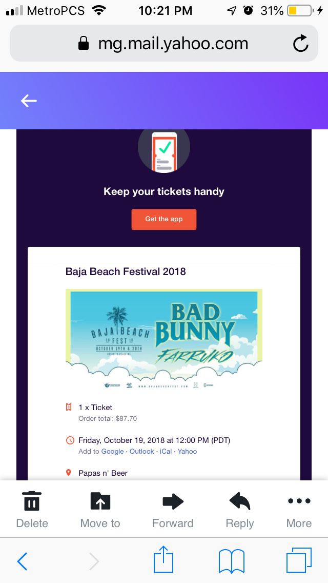 Bad bunny concert ticket