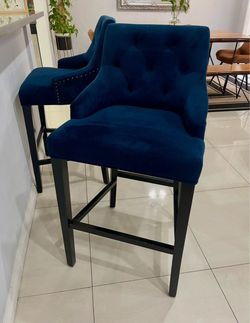 MOVING SALE! 2 blue velvet chairs