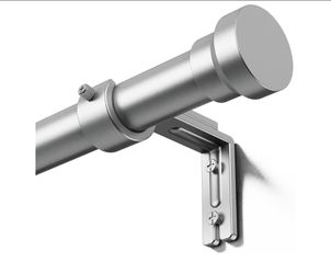 YaFex Curtain Rods 32-144 Inch, Heavy Duty 1 Inch Adjustable Curtain Rod for Windows, Silver Extra Long Window Treatment Rods, Modern Design, Easy Ins