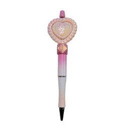Heart Custom Handmade Beaded Ballpoint Twist Pen Pink