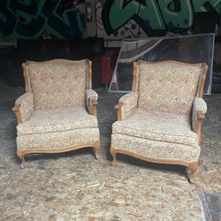vintage floral arm chairs