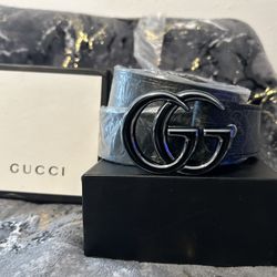 Double “G” Extremely Rare Black And Silver Gucci Belt
