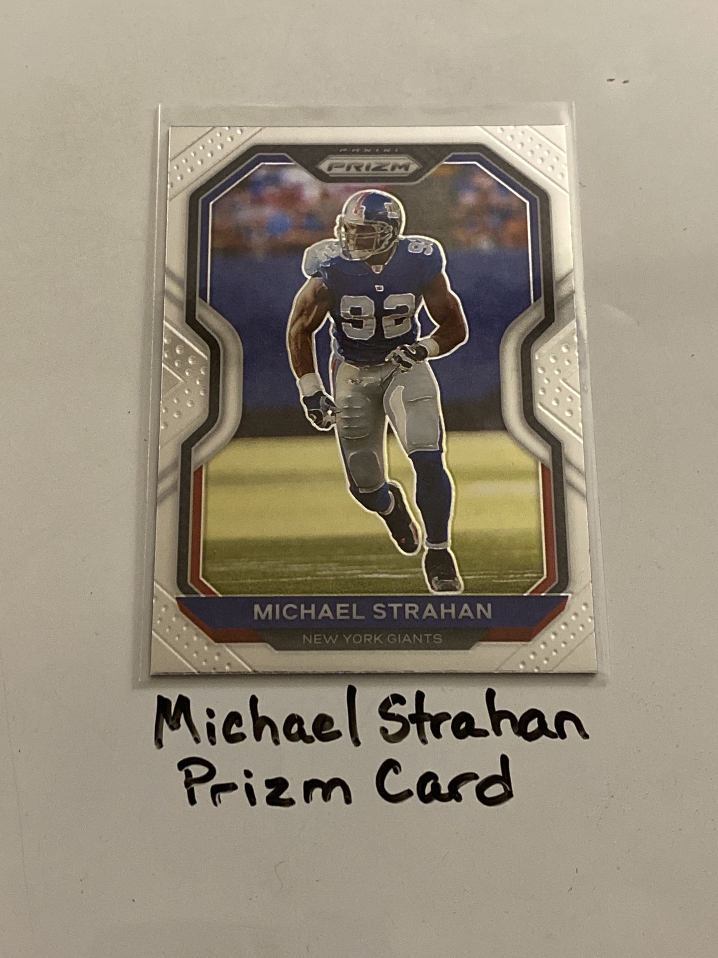Michael Strahan New York Giants Hall of Fame DE Prizm Card.
