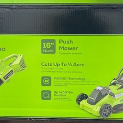 GreenWorks Cordless Lawn Mower Blower Combo
