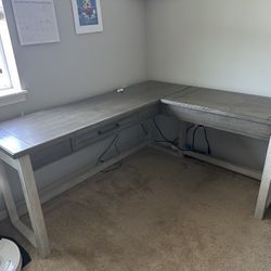 Workspace table - L Shaped, Height Adjustable Tab