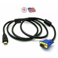 HDMI Male to VGA Male Video Converter Adapter Cable for PC DVD 1080p HDTV 6FT